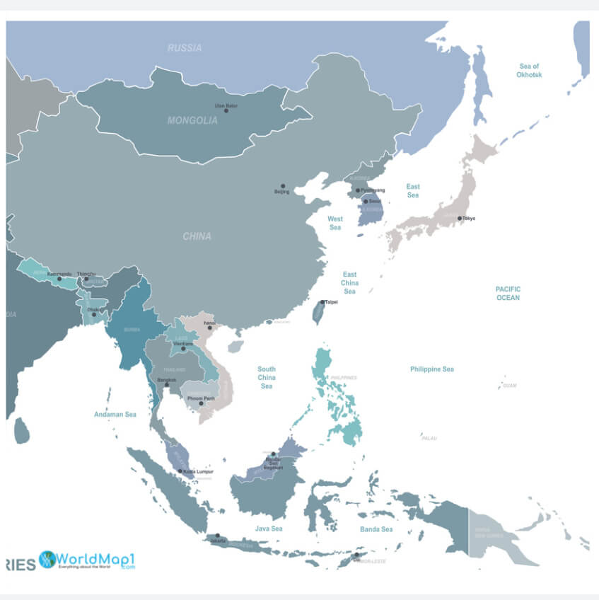 Cartes de l'Asie du Sud-Est et de Taiwan